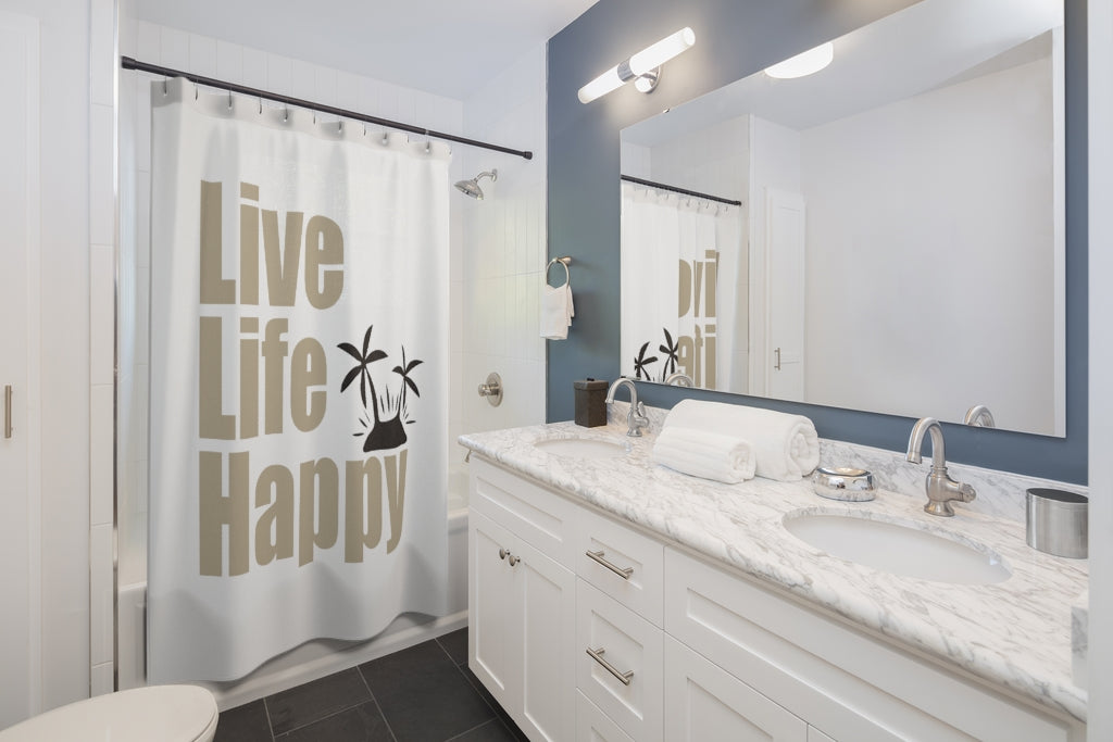 Live Life Happy Shower Curtains Live Life Happy Shower Curtains