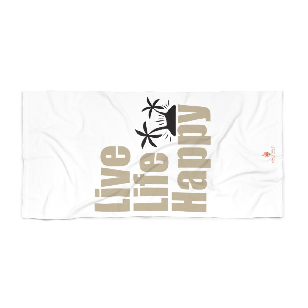 Live Life Happy Beach Towel